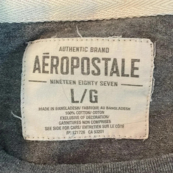 Aeropostale long sleeve gray t shirt size large - Picture 6 of 6